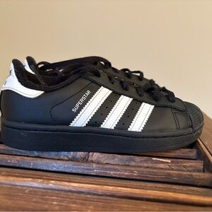 Adidas Superstar Black & White Kids Shoes